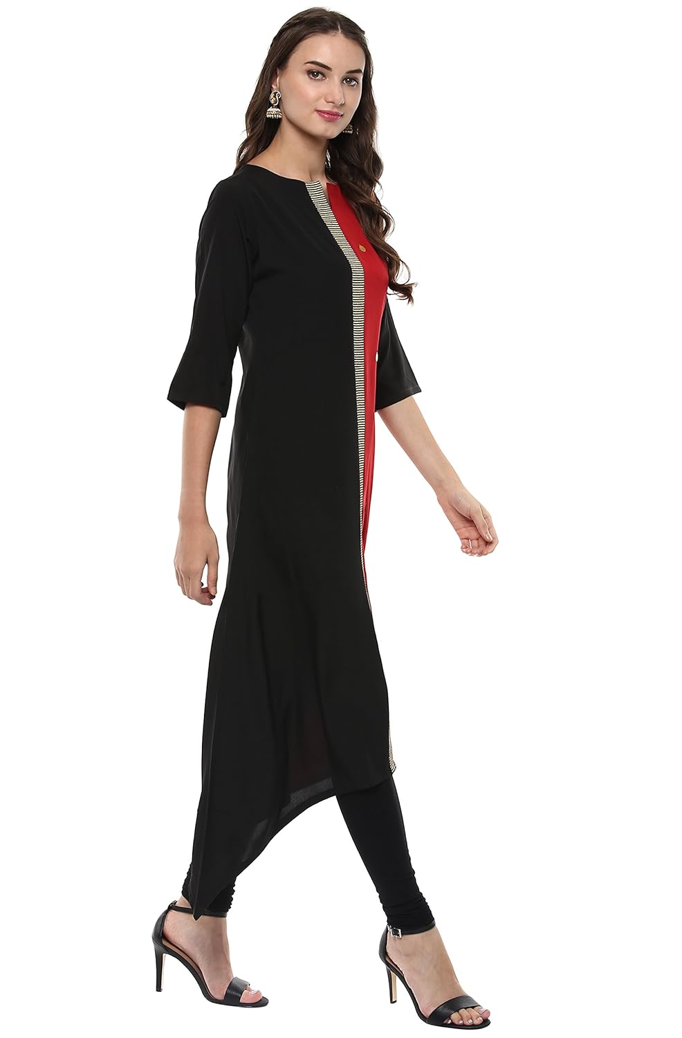 janasya women's polyester crepe kurta