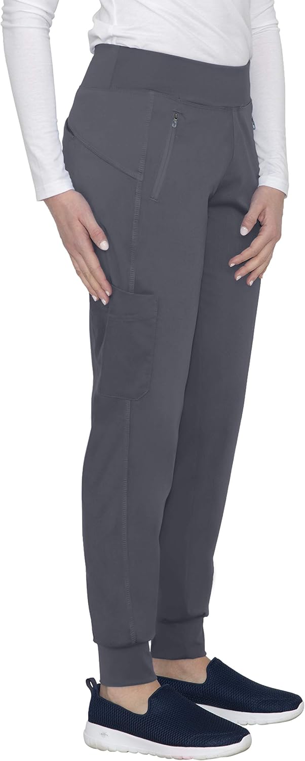 Healing Hands Purple Label Women's Tara Pant - Six Pocket Jogger Scrub Pant, Pewter, XXL - Image 5