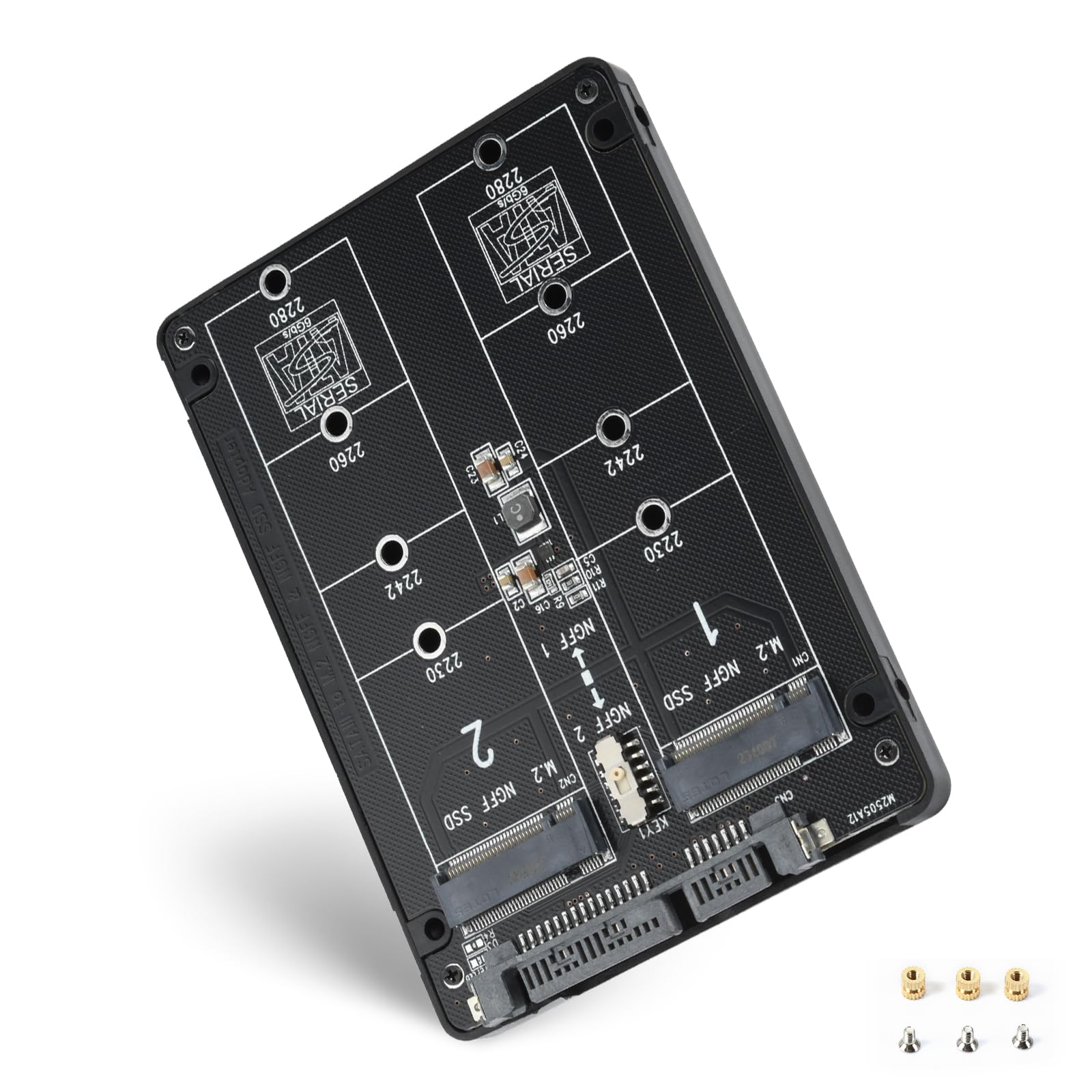 Photo 1 of ELUTENG M.2 SATA NGFF to SATA Adapter (Not Support NVME/ M.2 PCIE) 6Gbps Dual NGFF MSATA B Key/ B&M Key SSD to 2.5" III Converter Adapter Max 4TB Support 2230 2242 2260 2280 SSDs