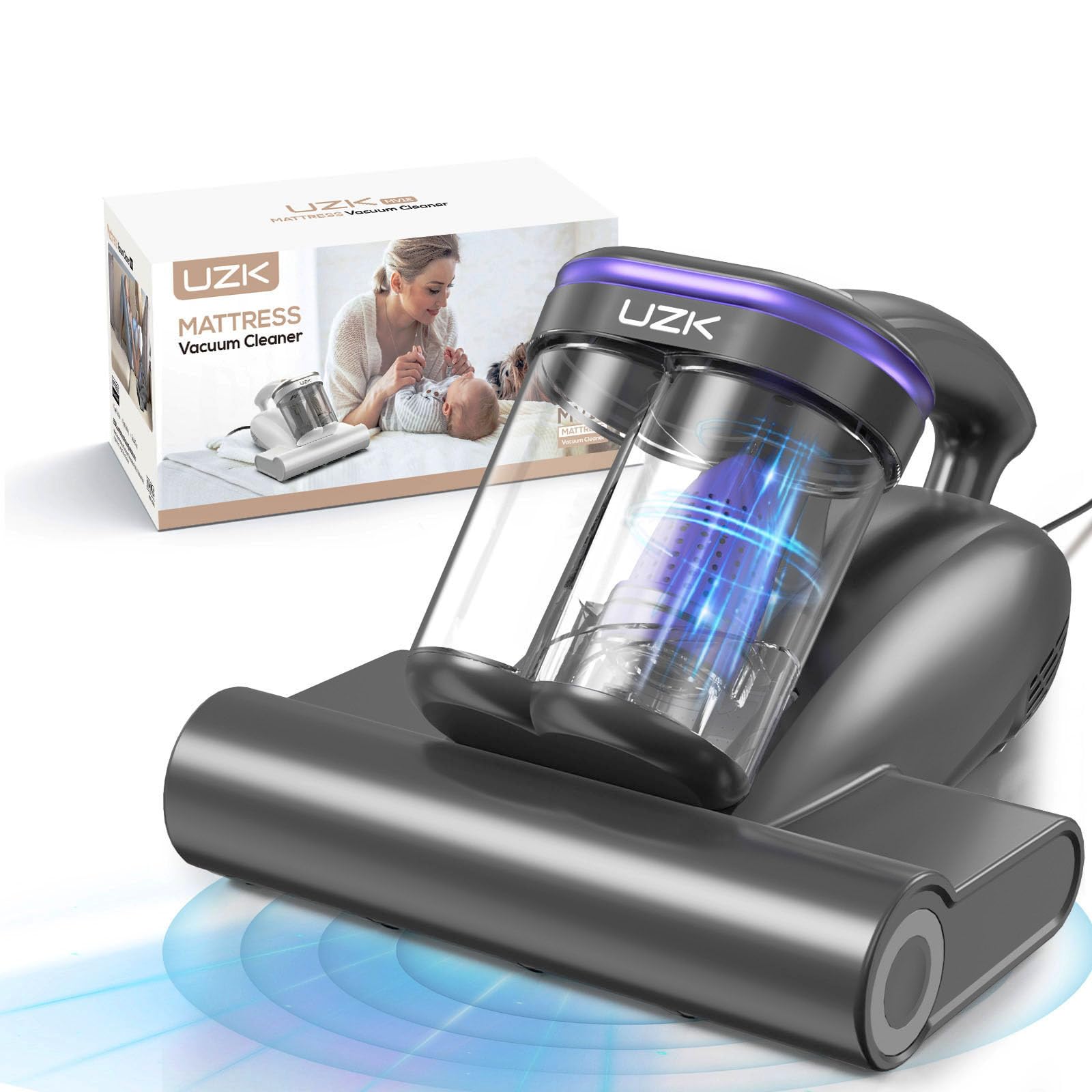 Photo 1 of Mattress Vacuum Cleaner,Bed Vacuum Cleaner with UV-C Light,16Kpa,140°F Heat,Ultrasonic,Anion,Handheld Vacuums for Bed,Sofa,Couch,Crib(Corded,Light Purple)