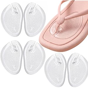 Large Size Thong Sandal Toe Protectors, 3 Pairs - Extra Wide Flip Flop Cushion for Wide Feet & Bunions, Gel Toe Pad for Sanda