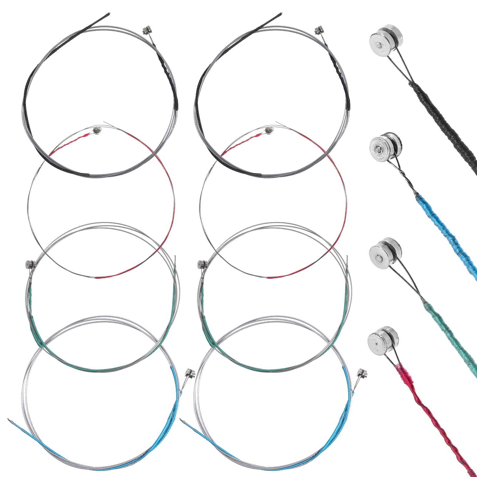 Photo 1 of 8 PCS Violin Strings Full Set, Universal Carbon Steel Copper Wound with Copper-Plated Ball End for Instruments 4/4 3/4 1/2 1/4 Violin