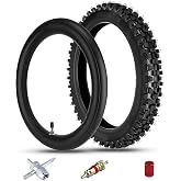Mtilieosa 60/100-14 2.50-14 Front Tire and Inner Tube Set | 60/100-14 Dirt Bike Tire For CRF110 KLX110 KX65 XR70 SSR125 CRF70 KX60 KX110 RM65 JR80 PW80 TTR90 TTR110 Pit Dirt Bike