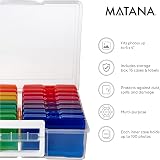 MATANA Multi-Coloured 6x4 Photo Storage Boxes 16 Cases & Labels view 4