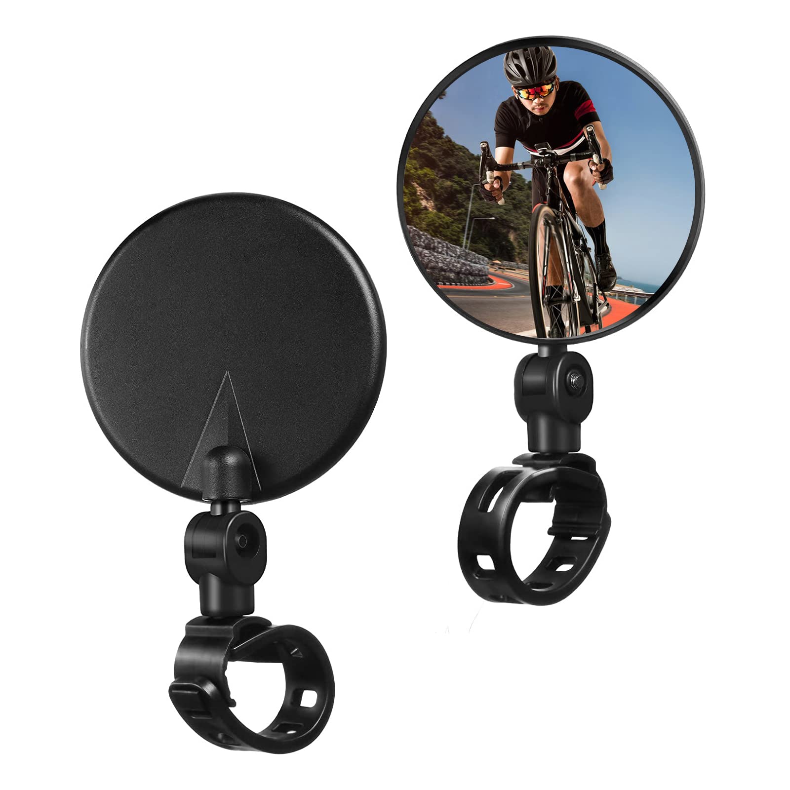 Bicycle Mirror, 360° Adjustable HD Wide Angle Convex Mirror for Electric and Mountain Bikes, Universal, 2 PCS