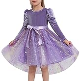 Luckrizyy Girls Velvet Christmas Dress Toddler Tulle Sequin Tutu Dresses Kids Winter Party Holiday Casual Princess Dress 2-7Y