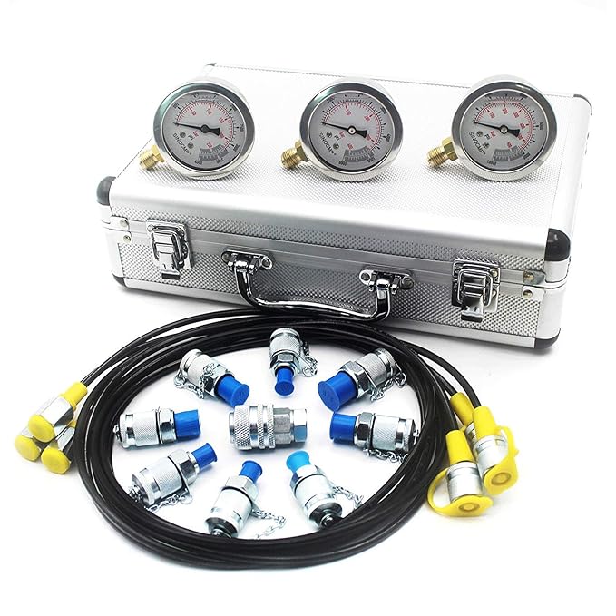 SINOCMP Hydraulic Pressure Test Kit Hydraulic Test Gauge Kit Pressure