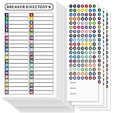 16 Sheets Breaker Panel Labels Electrical Box Sticker Numbers Breaker Panel Labels Electrical Sticker Number Catalog Load Center Adhesive Waterproof Reusable（Mix Colors）