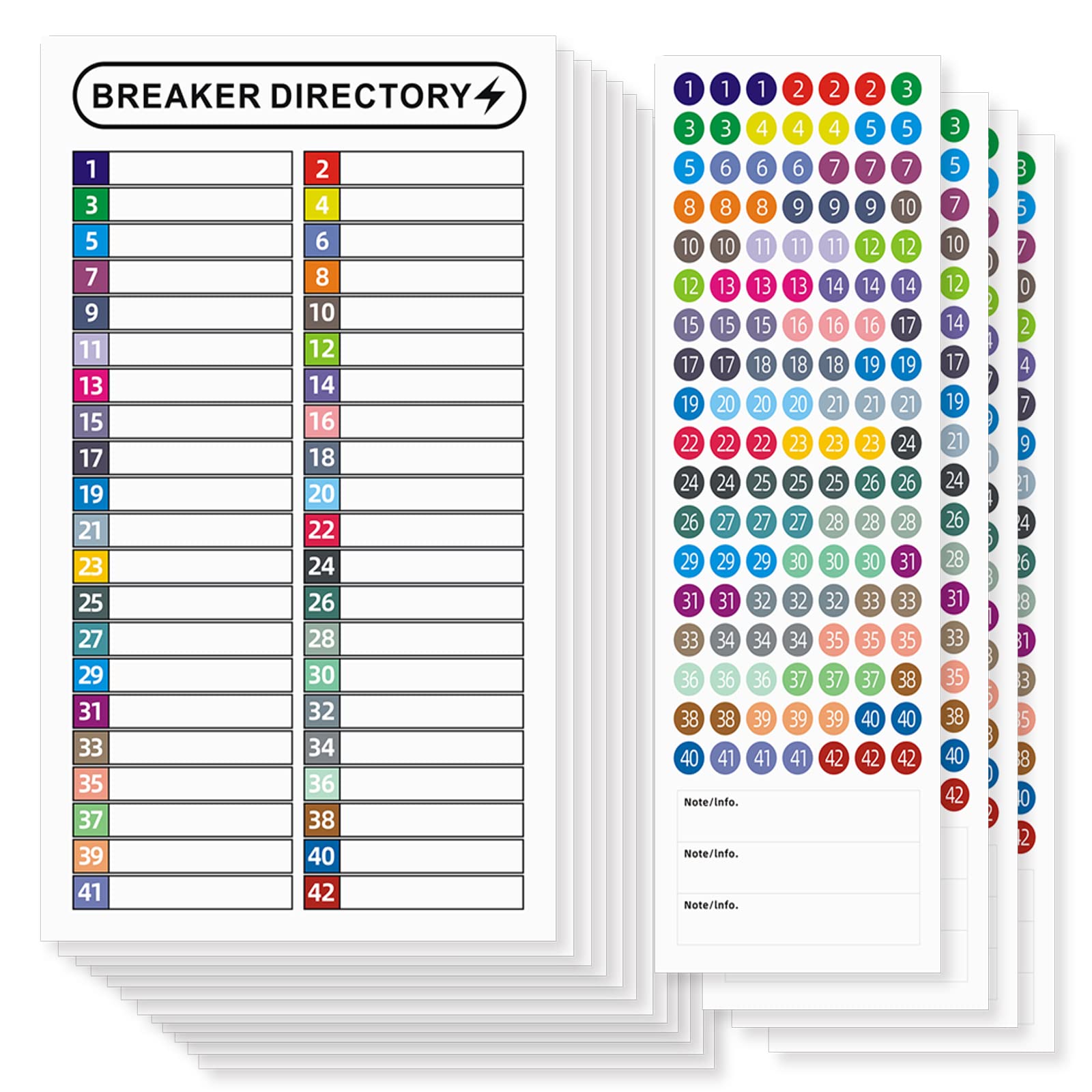 Photo 1 of 16 Sheets Breaker Panel Labels Electrical Box Sticker Numbers Breaker Panel Labels Electrical Sticker Number Catalog Load Center Adhesive Waterproof Reusable?Mix Colors?