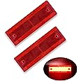 WELNENT 4A / GB23254 / CCC 2pcs Rectangle Reflector Self Adhesive Stick on Screw on Trailer Driveway Mailbox (Red)