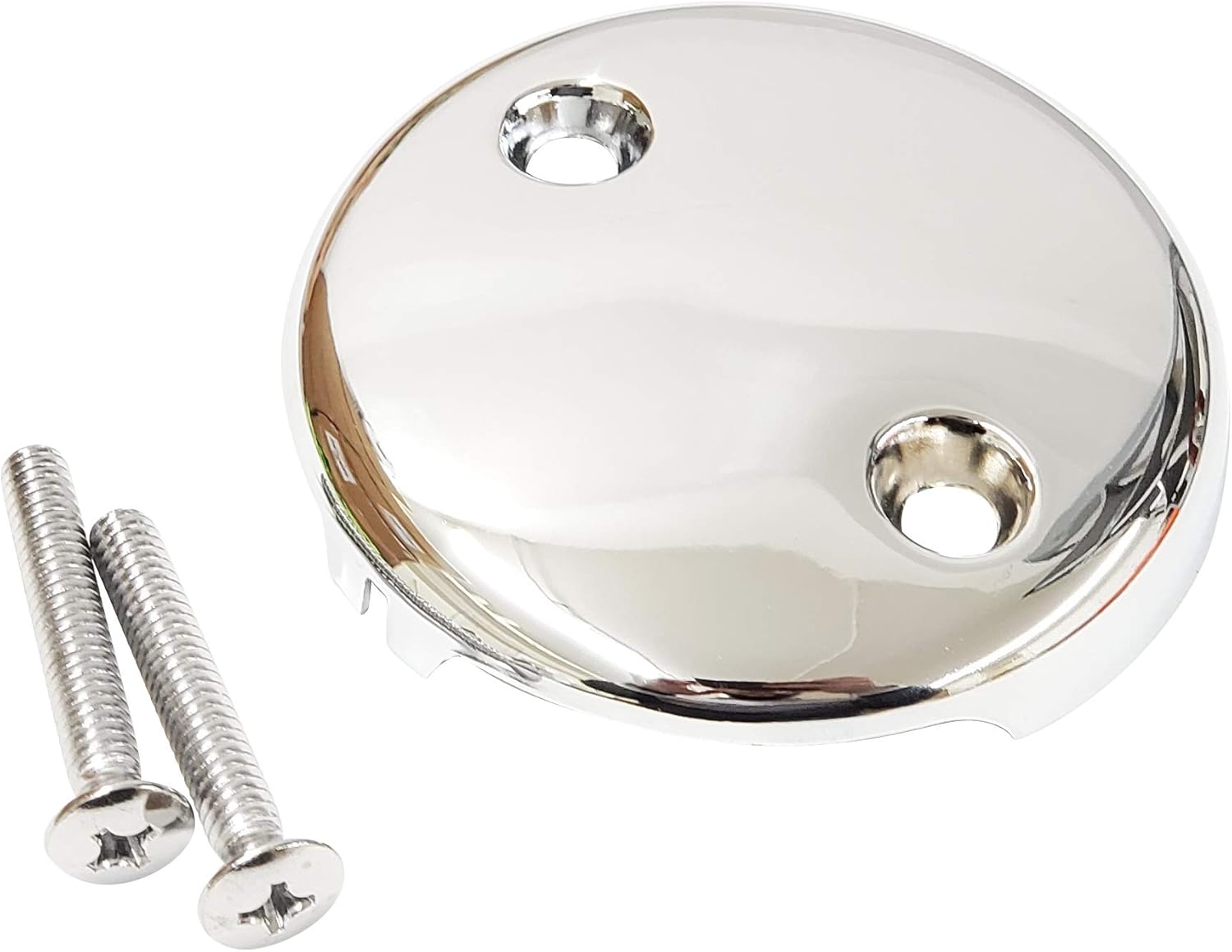 Universal Bathtub Drain Two Hole Overflow Face Plate Chrome Polished - - 