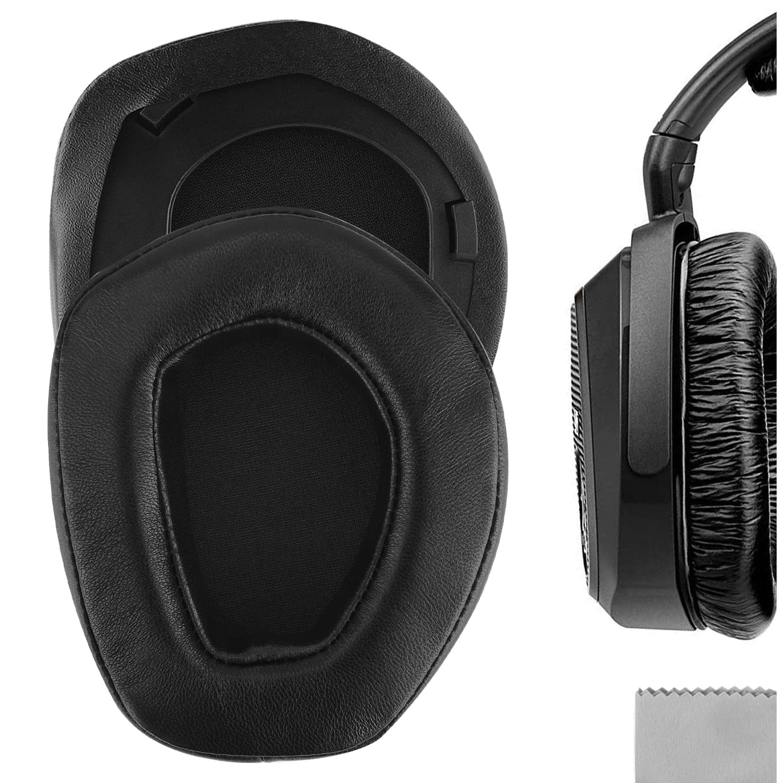Geekria Elite Sheepskin Replacement Ear Pads for Sennheiser RS 195/ RS 185/ RS 175/ RS 165, HDR 195/ HDR 185/ HDR 175/ HDR 165 Headphones Ear Cushions, Repair Parts (Black)