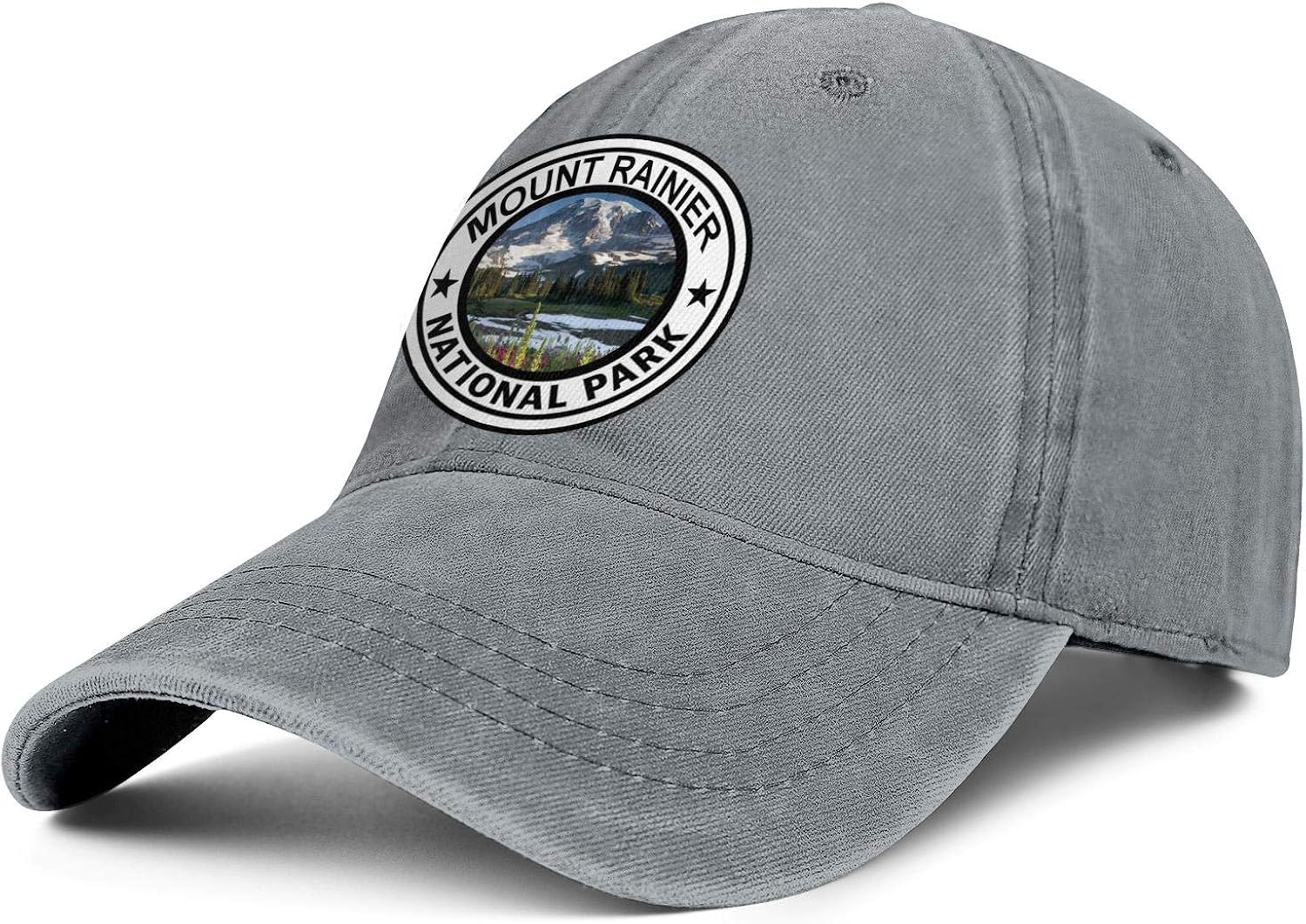 Unisex Men Mount Rainier National Park Denim Hat Adjustable