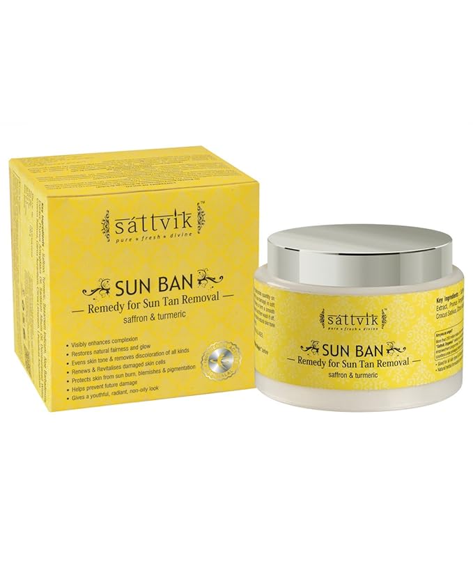 Sattvik Organics Sun Ban And Sun Tan Removal/Skin Whitening Cream, 100G