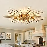 ZGLAOJT Semi Flush Mount 8 Light Ceiling Light Modern Metal Ceiling Lighting Gold Light Fixture Chandelier for Farmhouse Kitc