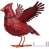 hogardeck Cardinal Garden Decor Outdoor Statues, Large Metal Red Bird Standing Yard Art, Lawn Sculptures Ornaments for Outside Patio Backyard, Holiday Sympathy Gifts for Grandma Mom