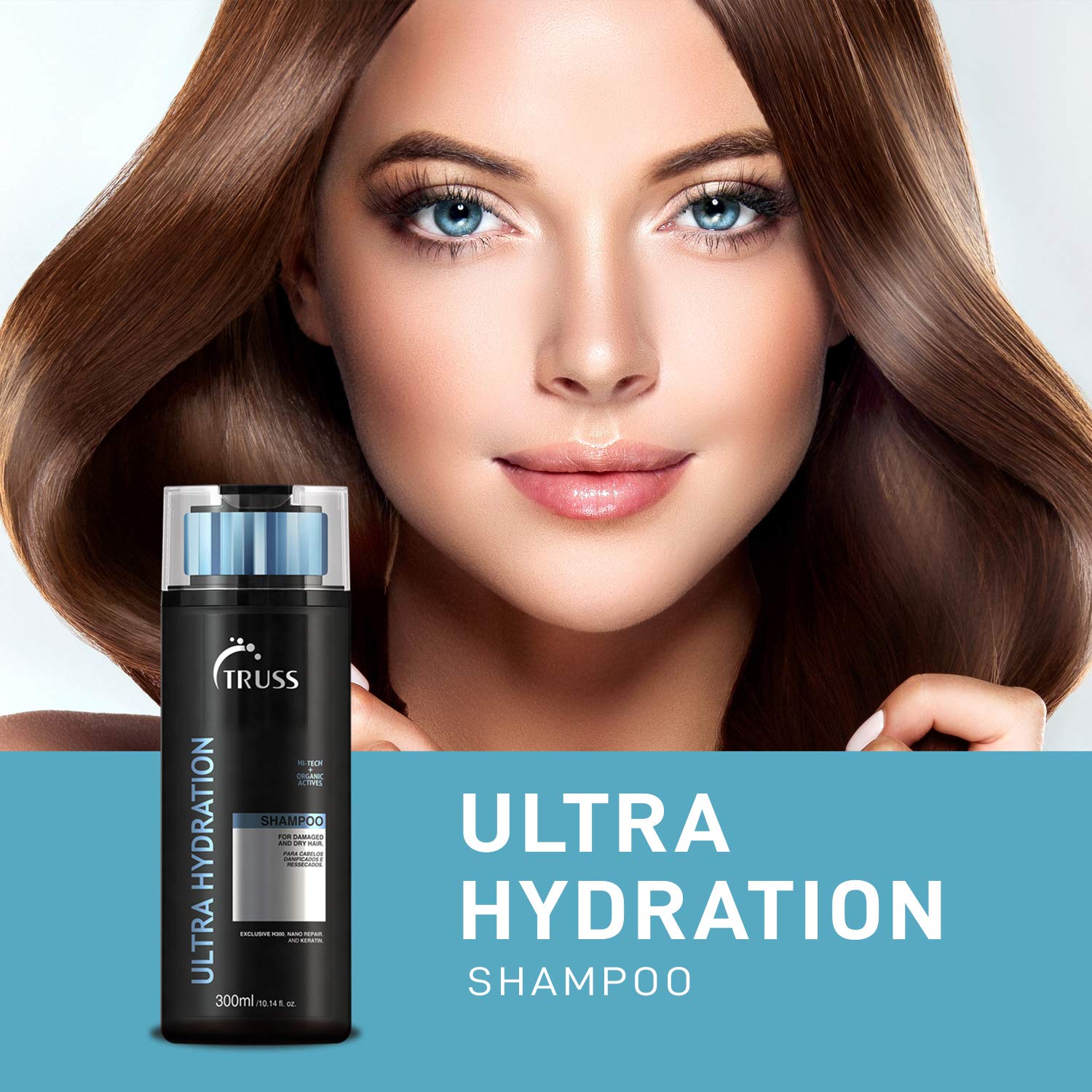 TRUSS Ultra Hydration Hair Shampoo for Women & Men - Hydrating Shampoo for Dry Hair - Restores Strength, Softness & Shine - Color-Safe Formula with Frizz Control & Humidity Protection (10.14 oz)