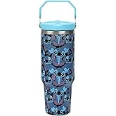 Disney Stitch All-Over Print Blue 40 Oz Stainless Steel Tumbler With Handle