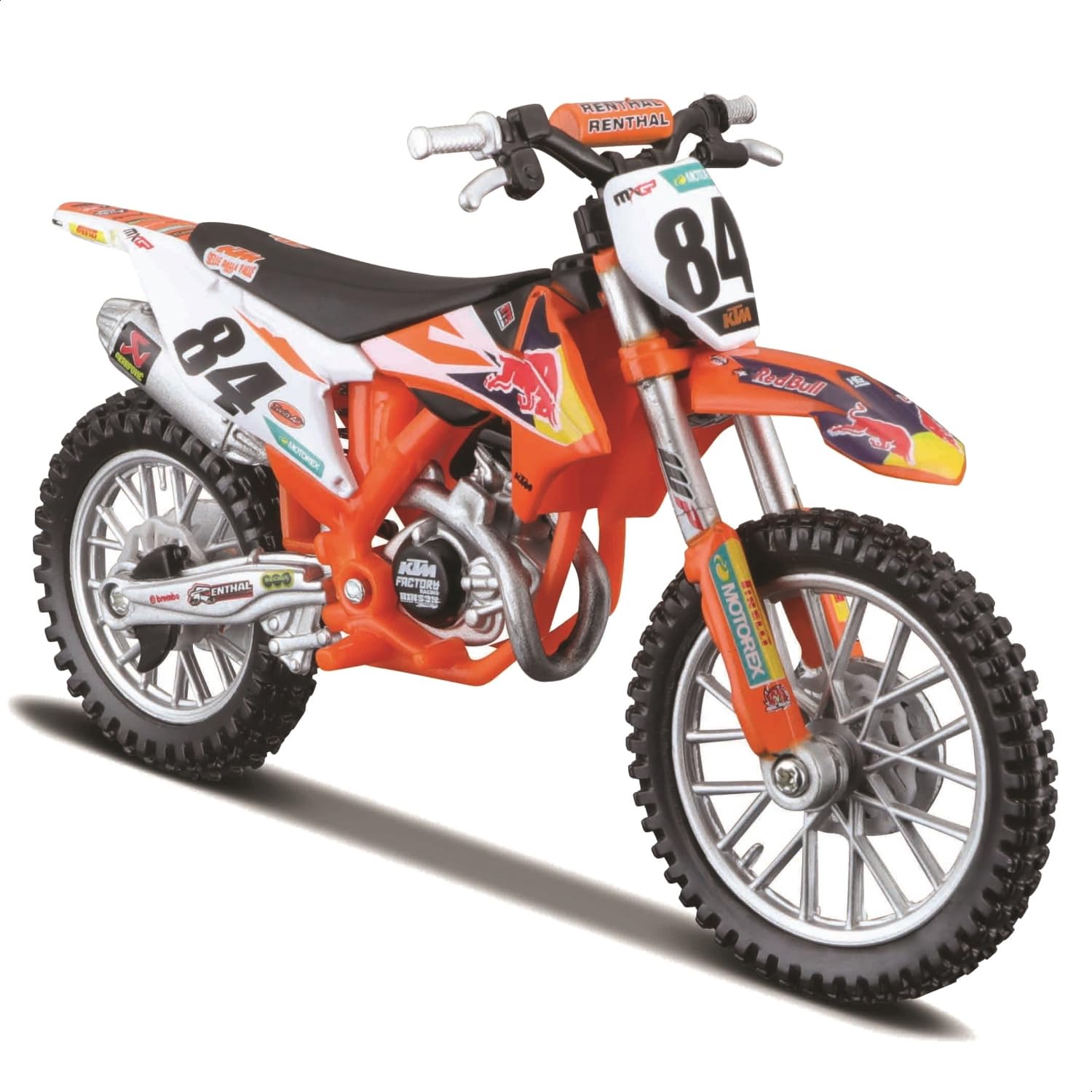 Bburago WRB KTM Cycle - KTM 450 SX-F Factory Edition (2018) Motorbike - 1:18 Scale - Incredibly Detailed Die-Cast Replica Collectible Motorcycle Model, Orange