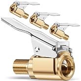 4 Pack 8mm Brass Tire Air Chuck with Clip Adapter, Fast Lock-On Connector | Premium Tire Air Chuck-Twist-On to Quick Lock-On Conversion Adapter, Compatible with Schrader Valves &amp; Universal Inflators