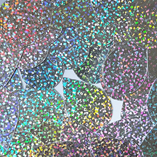 Tear Drop 1.5 inch Silver Multi Reflective Hologram Couture Sequin Paillettes. Made in USA. Loose sequins for embroidery, bridal, applique, arts, crafts, and embellishment.