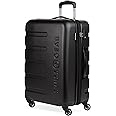 SwissGear 7366 Hardside Expandable Luggage with Spinner Wheels, Black, Checked-Medium 23-Inch