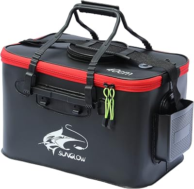 MMSGA Fishing Bucket 6/8/10 Gallon Foldable EVA Live Fish Container Black