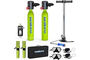 DEDEPU Scuba Diving Tank,0.5L Constant Pressure Mini Scuba Tank, Dive Tanks with On-Off Valve, 5-10 Minutes Underwater Capability, Portable Mini Scuba Tanks, Scuba Diving Tanks with Pump