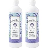 CAPRI ESSENTIALS Dish Soap Liquid, Natural Household Cleaning, Plant Based Aromatic Dish Detergent, Blend of Essential Oils with Juniper & Chamomile, White Lavender, 16 FL Oz (2 Pack)