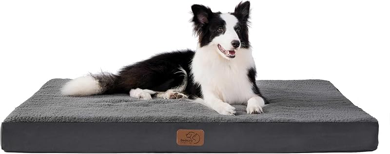Bedsure Extra Large Dog Bed Orthopedic Washable Grey 112x81x7.6cm