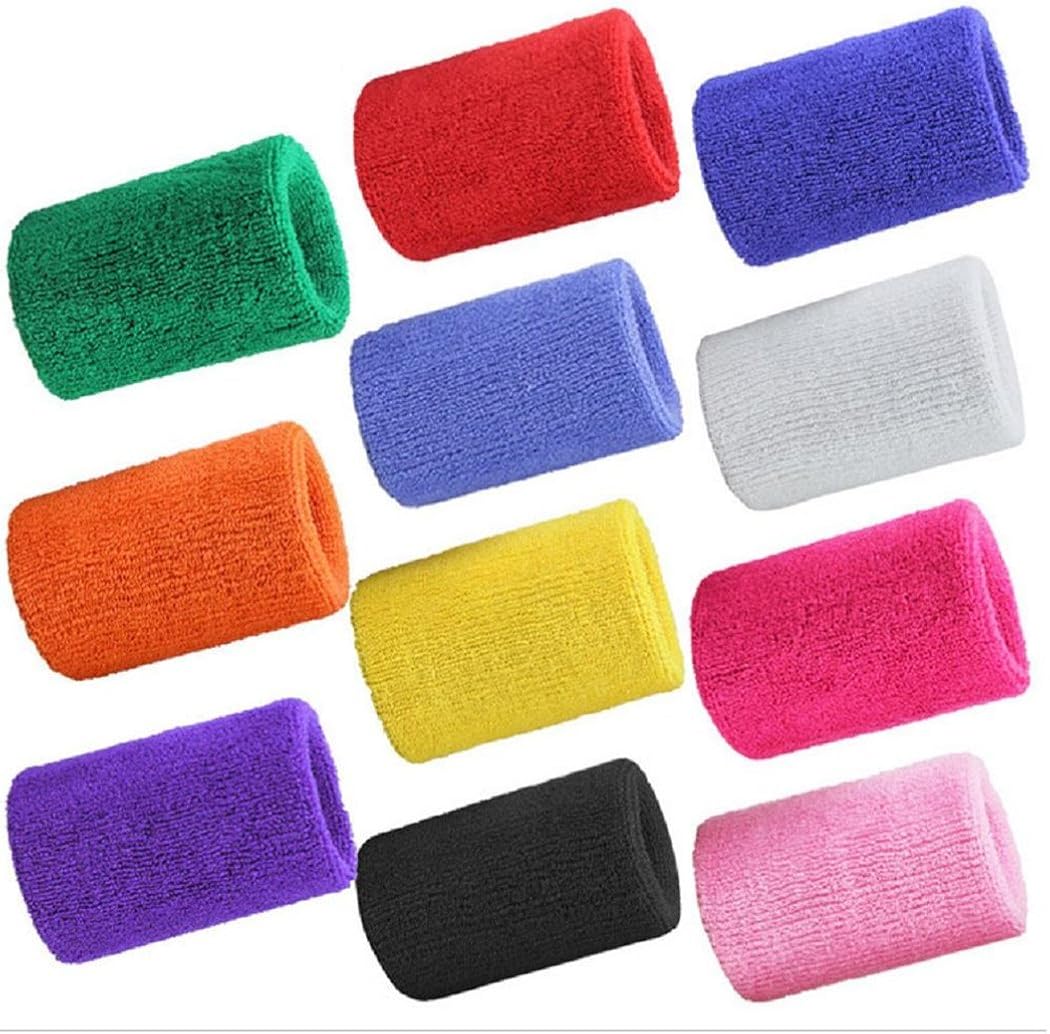 Mcolics 4' Inch Wrist Sweatband in 11 Athletic Cotton Wristbands Armbands (1 Pair) (Purple) : Sports & Outdoors