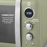Swan Retro LED Digital Microwave 20L 800W Green view 3
