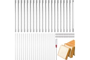 FELISTORY 20 PCS Bread Bow Knife Blades, 10.8" Bread Knife For Homemade Bread, Stainless Steel Bow Knifes for Sourdough, Includes 20 Protective Rubber Covers, 40 Screws, Screwdriver