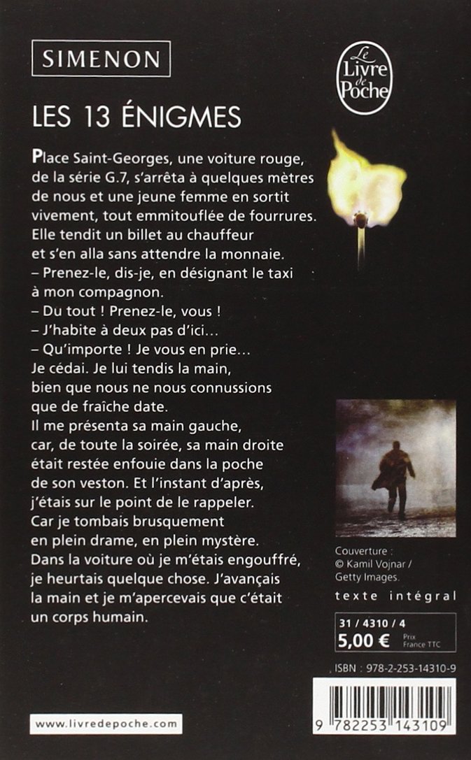 Les 13 Enigmes Ldp Simenon French Edition Simenon Georges Amazon Com Books