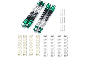 MORLORDY Aluminum Alloy 4Pcs RC Shock 48mm Ajustable Shocks Absorber Dampers for SCX24 Shocks 48mm Upgrades 1/24 RC Crawler Car Accessories, Black and Green