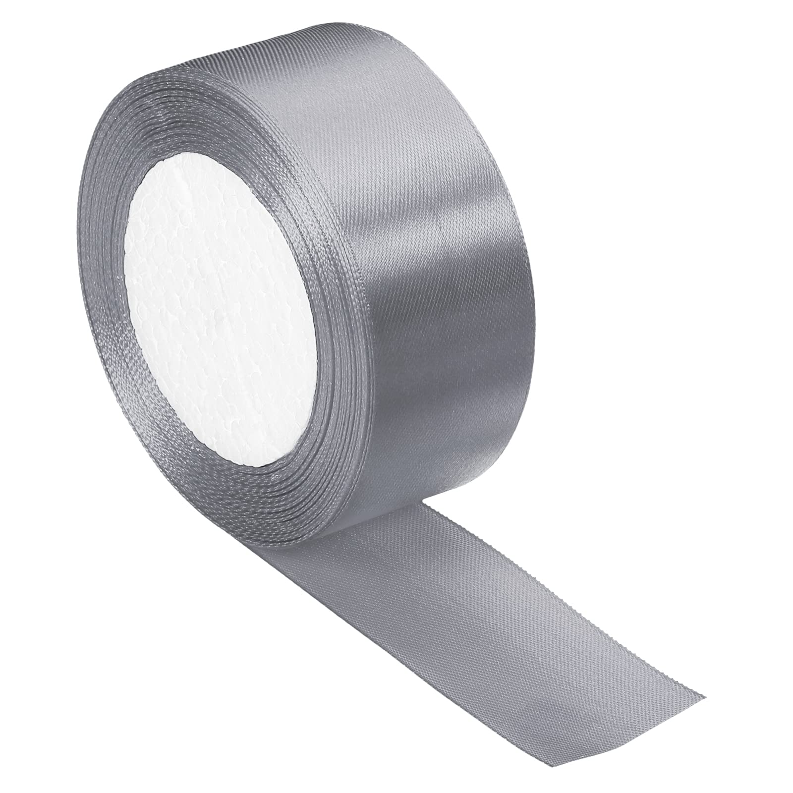 PATIKIL 1.5 Inch Wide 24 Yards Satin Ribbon, Single Side Solid Crafts Roll for Party Home DIY Wrapping Decoration, Gray