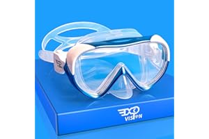 EXP VISION Kids Snorkel Swim Mask, Child Diving Mask Anti-Fog Swim Goggles with Nose Cover for Snorkeling Diving Swimming