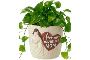 Afigurna Gardening Gifts for Mom from Daughter: 5.3in Hand-Painted 3D Art Planter - Garden Gifts for Gardening Mom - Meaningful Plant Pot Gifts for Birthday Christmas Mother's Day