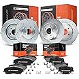 A-Premium Front and Rear Drilled and Slotted Disc Brake Rotors + Ceramic Pads Kit Compatible with Select Chrysler and Dodge Models - 300 2015-2020, Challenger/Charger 2012-2018/2020, 12-PC Set