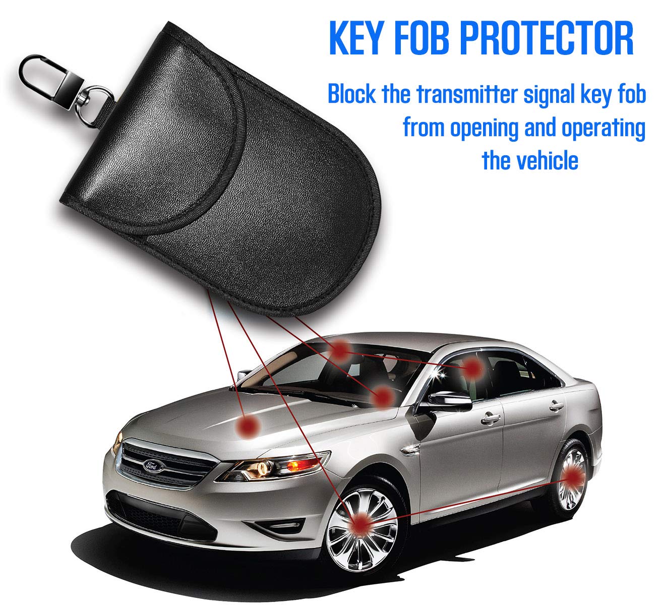 Faraday Bag Faraday Key Fob Protector, Car RFID Signal Blocking Pouch Protector, Faraday Cage Fob Guard for Keyless, Cars Security Anti Theft, Anti-Hacking Case RFID WIFI Blocker Box, 2 PACK