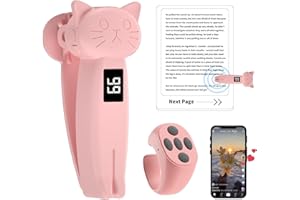 DITIMLCI Remote Control Page Turner for Kindle Paperwhite Oasis Kobo Accessories Reading Novels & eReaders Camera with Video Recording Remote Triggers Page Turner Clicker for iPad Android Tablets (Pink)