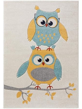 Benuta Kinderteppich Freche Eule Blau 80x150 Cm Teppich Fur