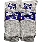 Falari Physicians Approved Diabetic Socks For Men Women Non-Binding Loose Top Wide Crew Length