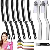 Crevice Cleaning Brush Tool - Heavy Duty Hard Bristle Gap Brush for Deep Cleaning - Ultra-Thin Grout Scrubber for Bathroom, Toilet, Bathtub, Kitchen Sink &amp; Window Tracks-12 Pack