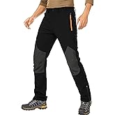 yanpipe Men's Snow Ski Fleece Winter Pants Lightweight Outdoor Waterproof Windproof Softshell Hiking Tactical Lined Cargo