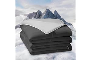 Vamcheer Cooling Comforter Queen Size - Q-Max 0.45 Double Sided Cooling Blanket for Hot Sleepers & Night Sweats, Lightweight Cold Bedding Comforter for All Season, Soft & Breathable, Grey 90"x90"