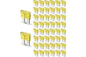 50pcs 20A Standard Car Fuses - 20 AMP Automotive Fuses(ATO/APR/ATS), 32V (12/24V) Blade Fuse for RV/Truck/SUV