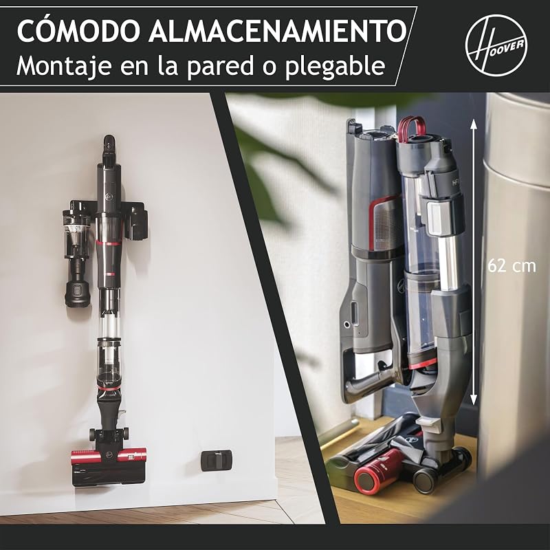 Aspiradora Escoba Sin Cable Potente con Corner Genie™ para Limpiar Todos los rincones, Cepillo Anti-Enredos, Luces LED [HFX]