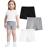 ZUEMET 3 Pack Baby Girls Bike Shorts Toddler Girl Athletic Dance Short Soft Cotton Summer Clothes Size 18M-5T