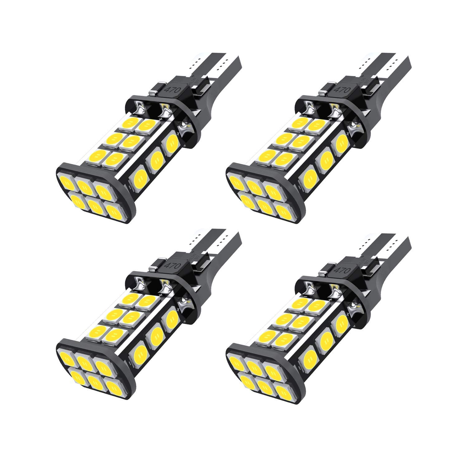 GZTC [2019 Upgraded] 912 921 LED Backup Light Bulbs High Power 3030 24-SMD Chipsets Extremely Bright Error Free T15 906 W16W for Back Up Lights Reverse Lights, 6500K White (Pack of 4) &hellip;